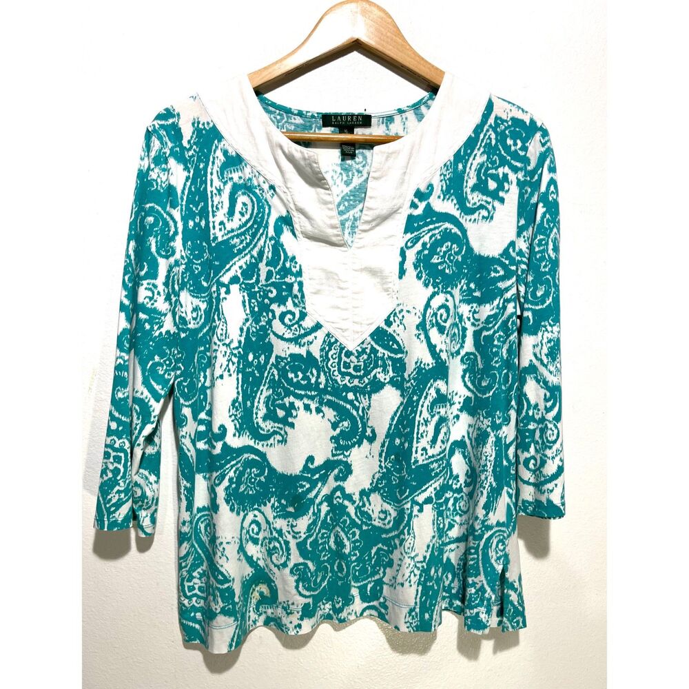 Lauren Ralph Lauren long sleeve t shirt coastal beach summer women XL